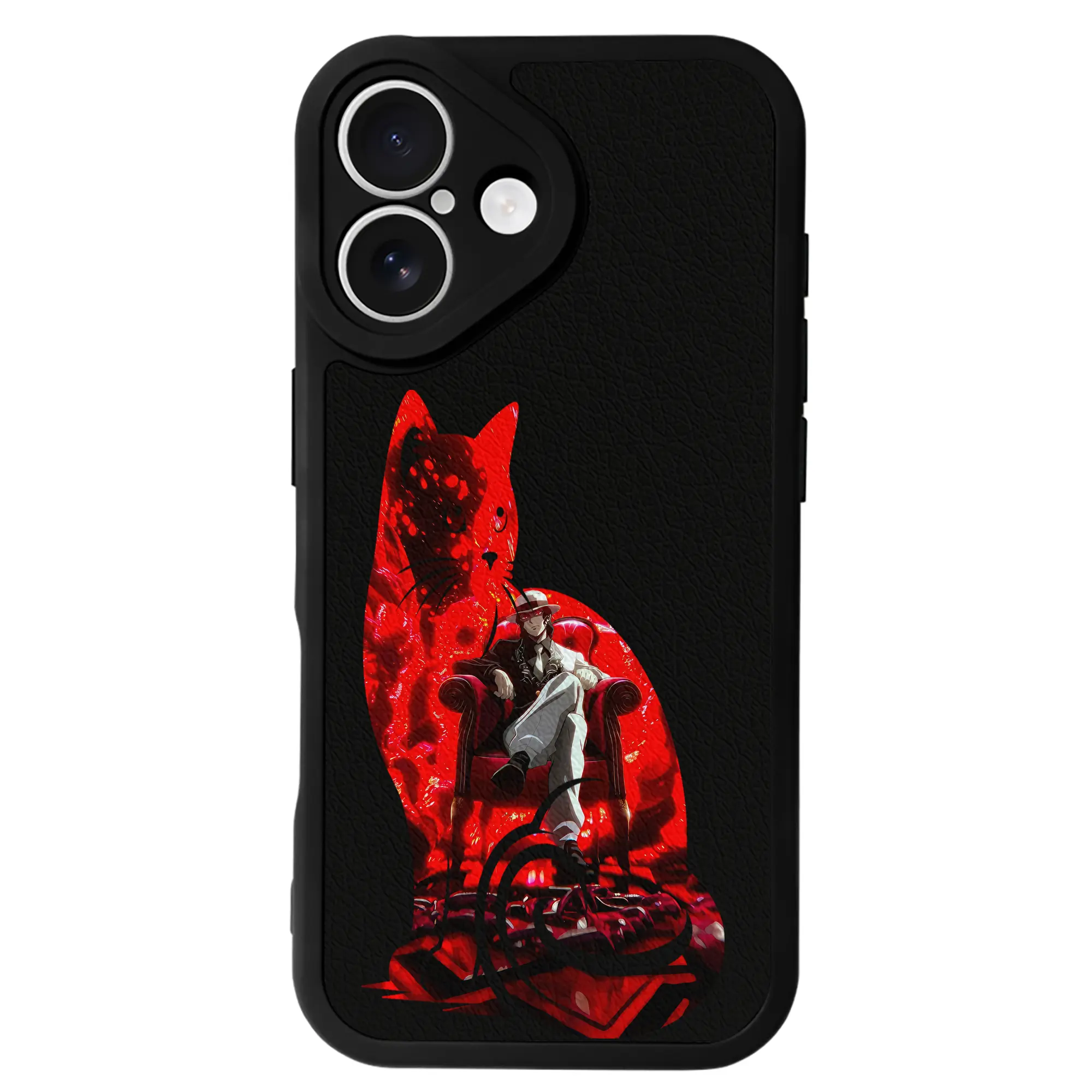 鬼滅の刃 グッズ,鬼舞辻 無惨 - IPhone 16シリーズ対応 ・ シリコンスマホケース ・ レザー調 ・ 高精度フィット ・ 耐衝撃 ・ ワイヤレス充電対応 ・ 精密カット